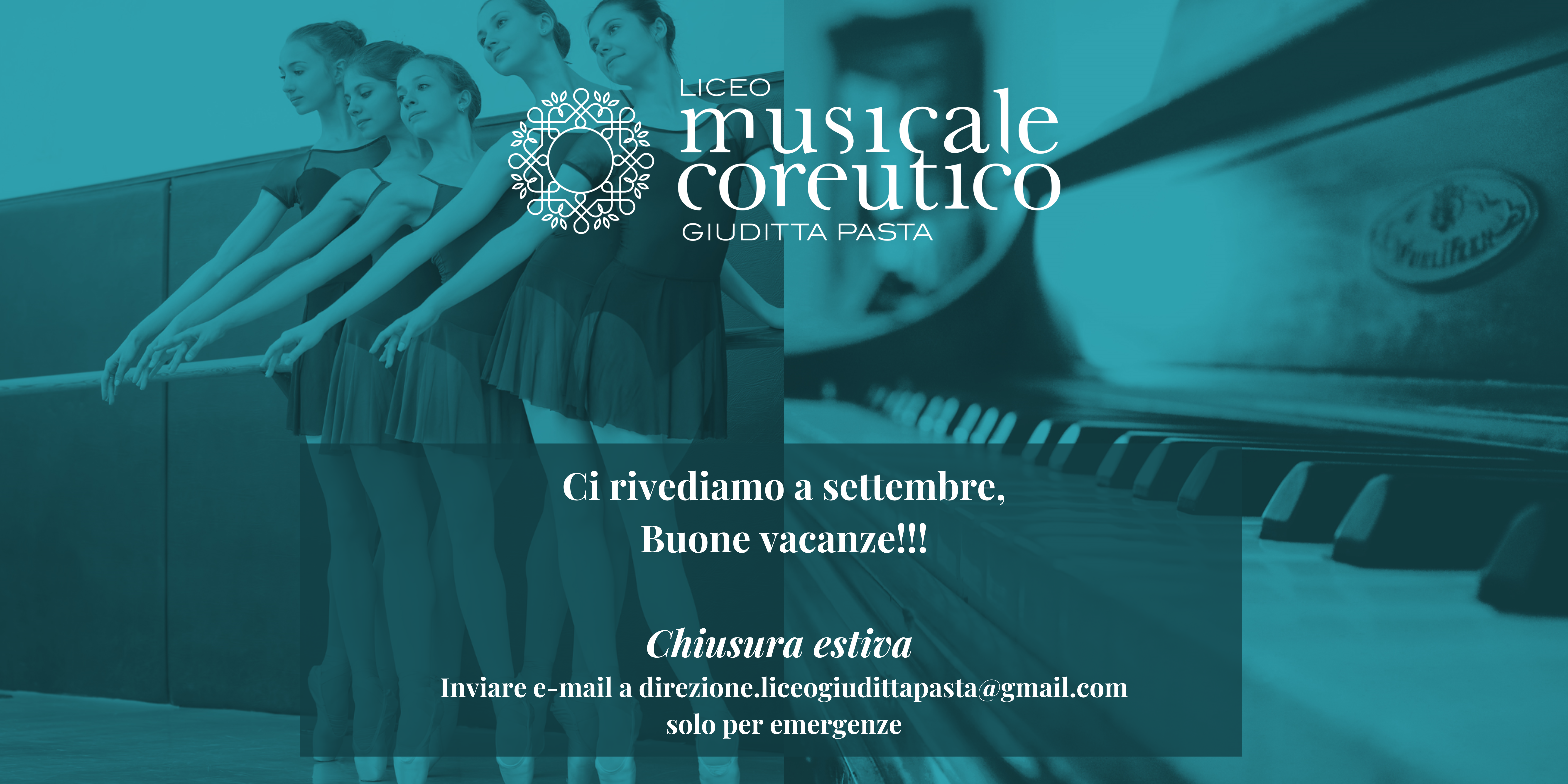 Ci rivediamo a settembre, Buone Vacanze!!! Chiusura estiva Inviare e-mail a direzione.liceogiudittapasta@gmail.com solo per emergenze Registro famiglie
